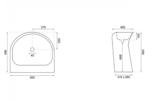 Умывальник REA Milena REA-U9903