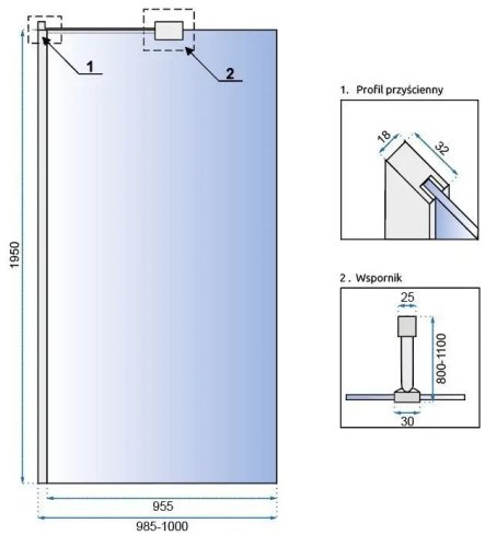 Душевая стенка REA Aero N 100 REA-K7551