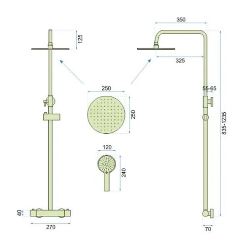 Душевая система REA Vincent Black REA-P6600