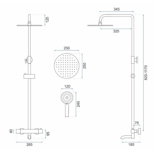 Душевая система REA Lungo Chrome REA-P6607