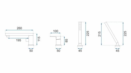 Змішувач для ванни REA Glen Black REA-B6630
