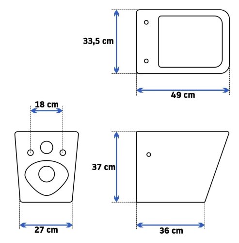 Подвесной унитаз REA Raul Rimless REA-C9660
