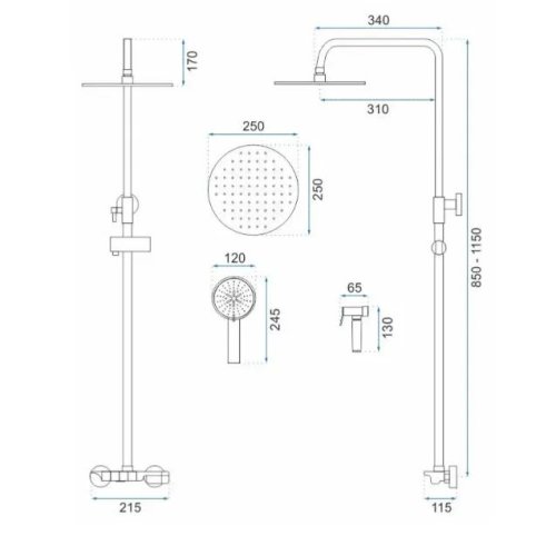 Душевая система REA Max Gold REA-P6617