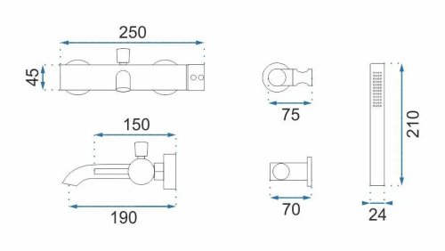 Смеситель для ванны REA Lungo Rose Gold REA-B6695