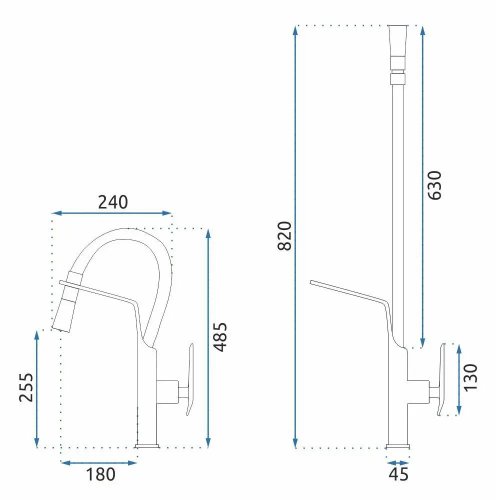 Смеситель для кухни REA Castor Black Gold REA-B6936
