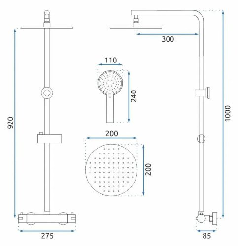 Душевая система REA Bliss Chrome REA-P8805