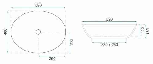 Умивальник REA Margot Gold/Blue REA-U8709