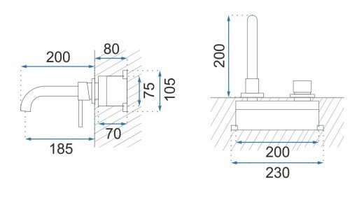 Смеситель скрытого монтажа REA Lungo Long Chrom + Box REA-B0369
