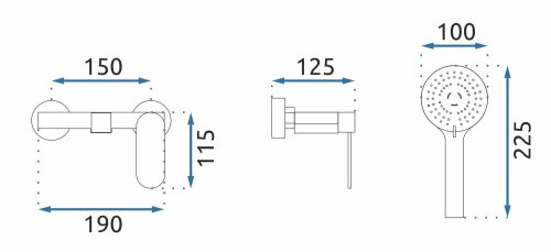 Смеситель для ванны REA Berg Black REA-B2040