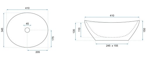 Умывальник REA Sofia Black Gold REA-U4527
