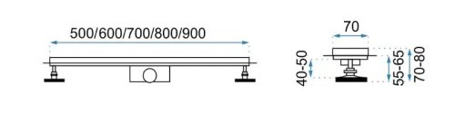 Трап для душу REA Greek Pro Gold 70 см REA-G8028