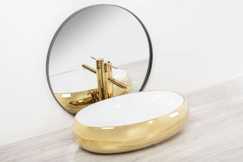 Умывальник REA Melania White/Gold REA-U1050