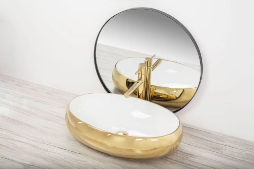 Умывальник REA Melania White/Gold REA-U1050