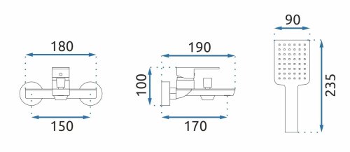 Змішувач для ванни REA Urban Black REA-B9910