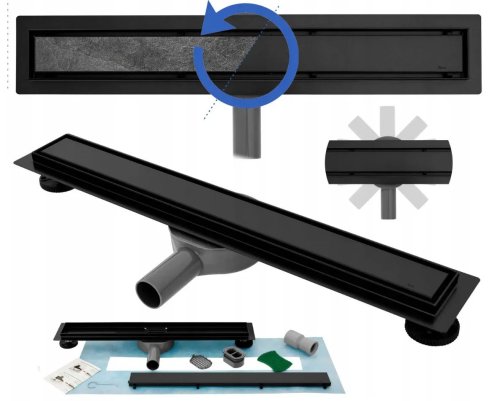 Трап для душа REA Neo Pro Black 2в1 50 см REA-G0999