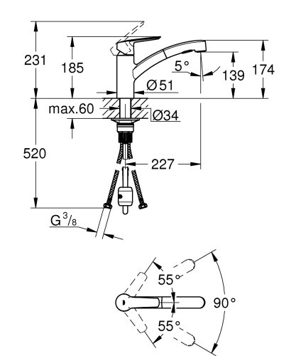 Смеситель для мойки Grohe QuickFix Start 303072431