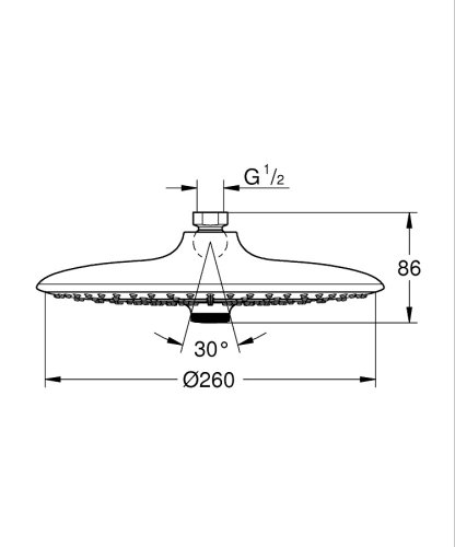 Верхний душ 3 режима струи Grohe QuickFix Vitalio Joy 260 26462000