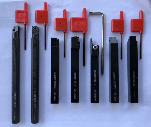 Резцы токарные 12х12 мм 7 шт со сменными твердосплавными пластинами