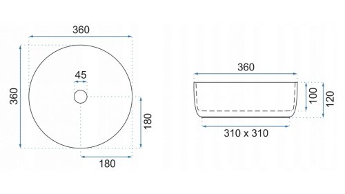 Умивальник (раковина) REA SAMI GOLD накладний золотий