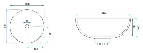 Умывальник (раковина) REA ELITA накладной белый/золото