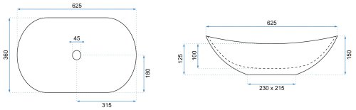 Умивальник (раковина) REA ROYAL BLACK EDGE накладний білий