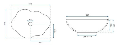 Умивальник (раковина) REA PEARL WHITE накладний білий