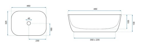 Умывальник (раковина) REA BELINDA MARMUR MATT накладной мрамор