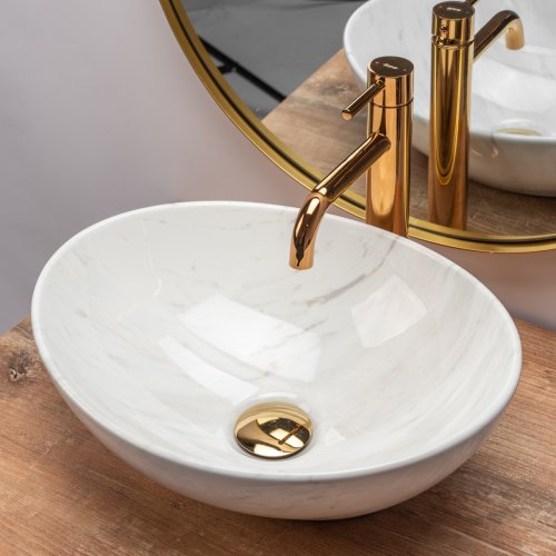 Умивальник (раковина) REA SOFIA CALALA MARMUR накладний білий