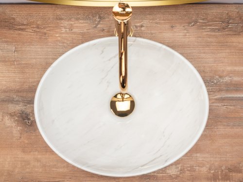 Умивальник (раковина) REA SOFIA CALALA MARMUR накладний білий