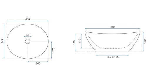 Умивальник (раковина) REA SOFIA CALALA MARMUR накладний білий