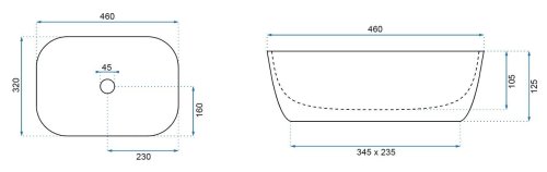 Умивальник (раковина) REA BELINDA CALALA MARMUR накладний білий/мармур