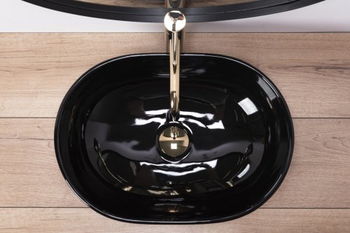 Умивальник (раковина) REA AMELIA BLACK накладний чорний глянець