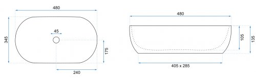 Умивальник (раковина) REA AMELIA BLACK накладний чорний глянець