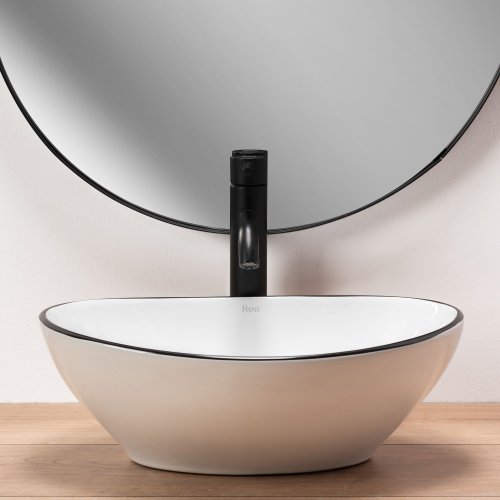 Умивальник (раковина) REA SOFIA BLACK EDGE накладний білий