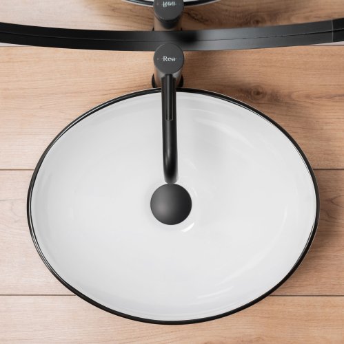 Умивальник (раковина) REA SOFIA BLACK EDGE накладний білий