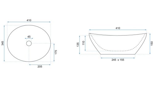 Умивальник (раковина) REA SOFIA BLACK EDGE накладний білий