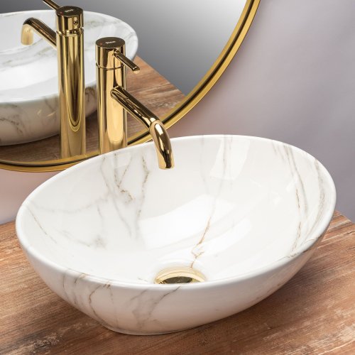 Умивальник (раковина) REA SOFIA AIAX MARMUR накладний білий