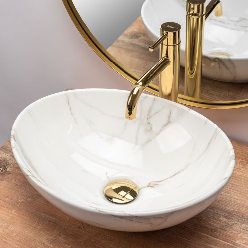 Умивальник (раковина) REA SOFIA AIAX MARMUR накладний білий