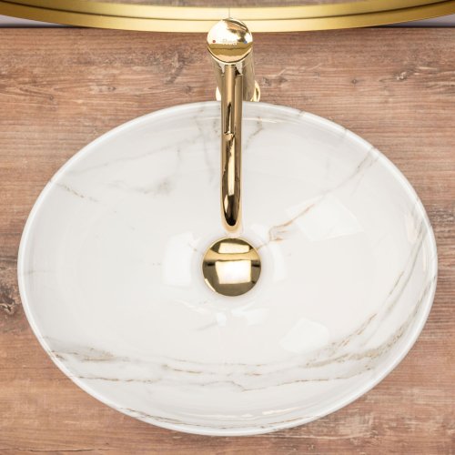 Умивальник (раковина) REA SOFIA AIAX MARMUR накладний білий