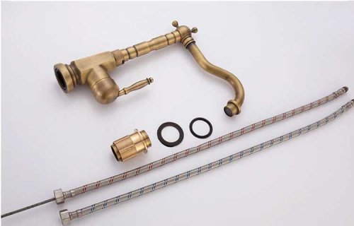 Смеситель для раковины (умывальника) REA BONA OLD GOLD золотой высокий