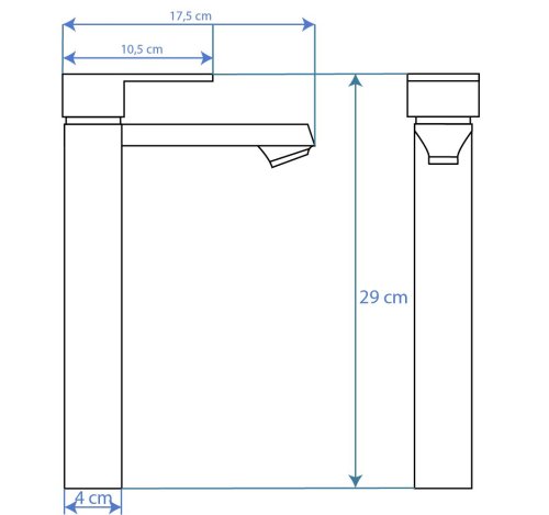 Смеситель для раковины (умывальника) REA MAYSON BLACK черный высокий