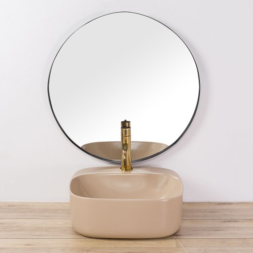 Умывальник (раковина) REA LUIZA 42 BEIGE MAT накладной бежевый матовый