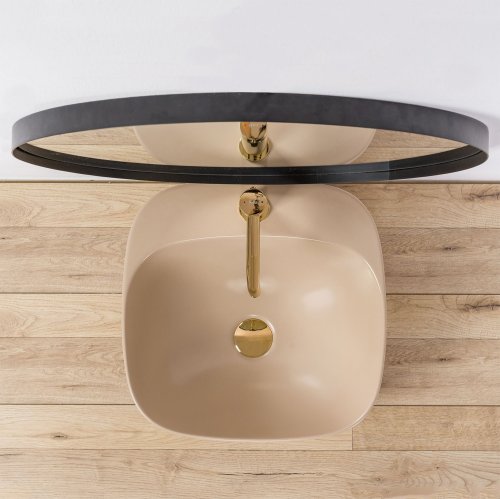 Умывальник (раковина) REA LUIZA 42 BEIGE MAT накладной бежевый матовый