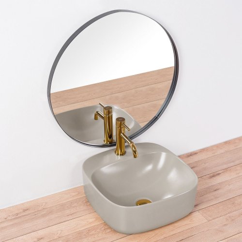 Умивальник (раковина) REA LUIZA 42 GREY MAT накладний сірий матовий