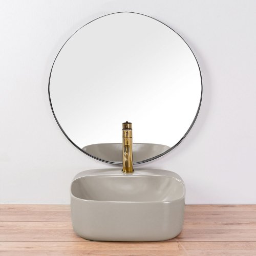 Умивальник (раковина) REA LUIZA 42 GREY MAT накладний сірий матовий