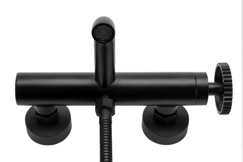 Змішувач для ванни та душу REA VERTIGO BLACK MAT чорний настінний