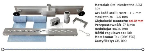 Трап для душа REA LINE2 100 см