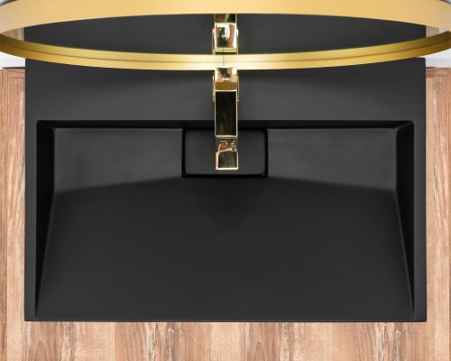 Умывальник (раковина) REA GOYA BLACK MAT 70 накладной - подвесной черный матовый
