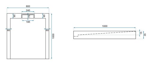 Душевой поддон REA GRAND BLACK 80X100