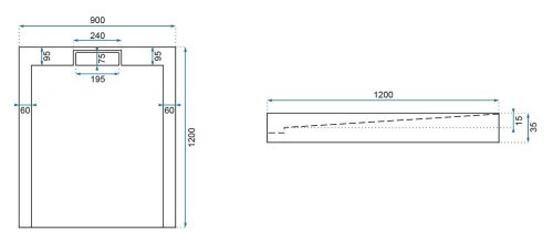 Душовий піддон REA GRAND WHITE 90X120